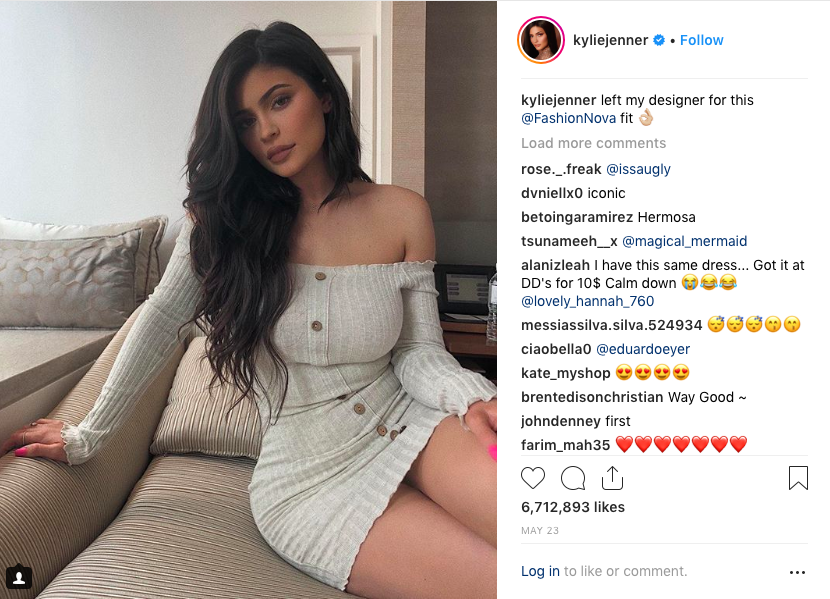 FashionNova using Influencer marketing for social proof | Fomo