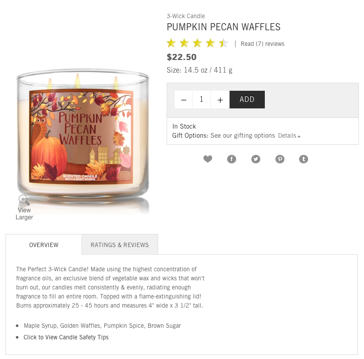 Bath and Body Works Candle description