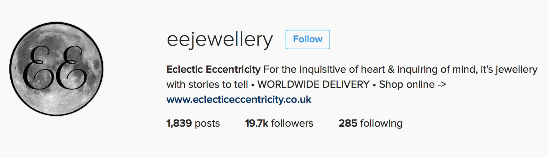 Eclectic Eccentricity Instagram profile