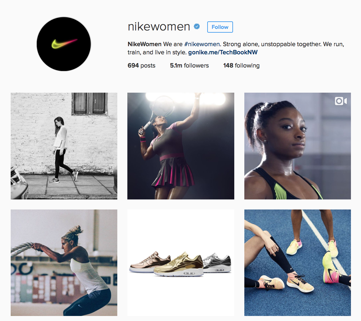 NikeWomen Instagram profile